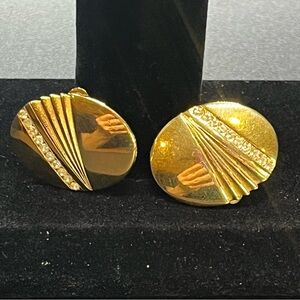Vintage Givenchy Gold Tone Clip Earrings